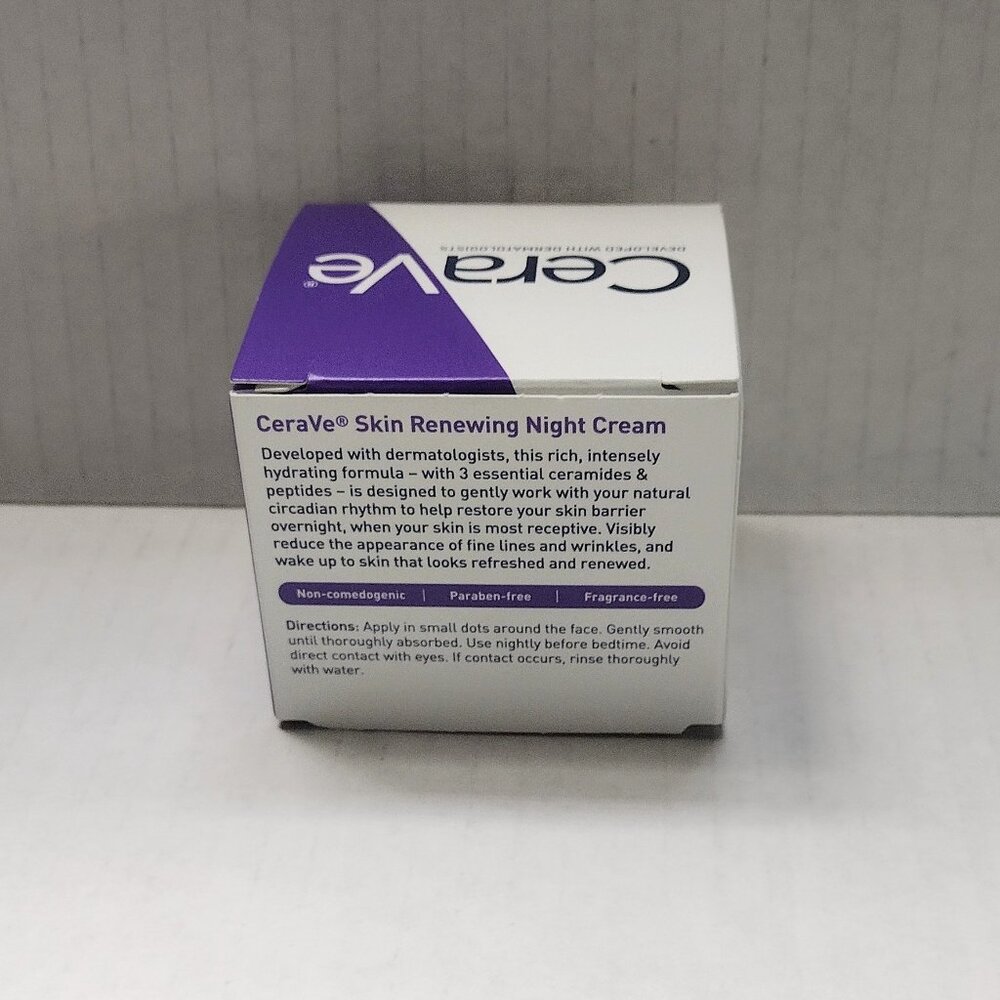 Cerave Skin Renewing NIGHT CREAM PEPTIDE COMPLEX Hyaluronic Acid ~ 1.7 oz - NEW - Picture 3 of 8